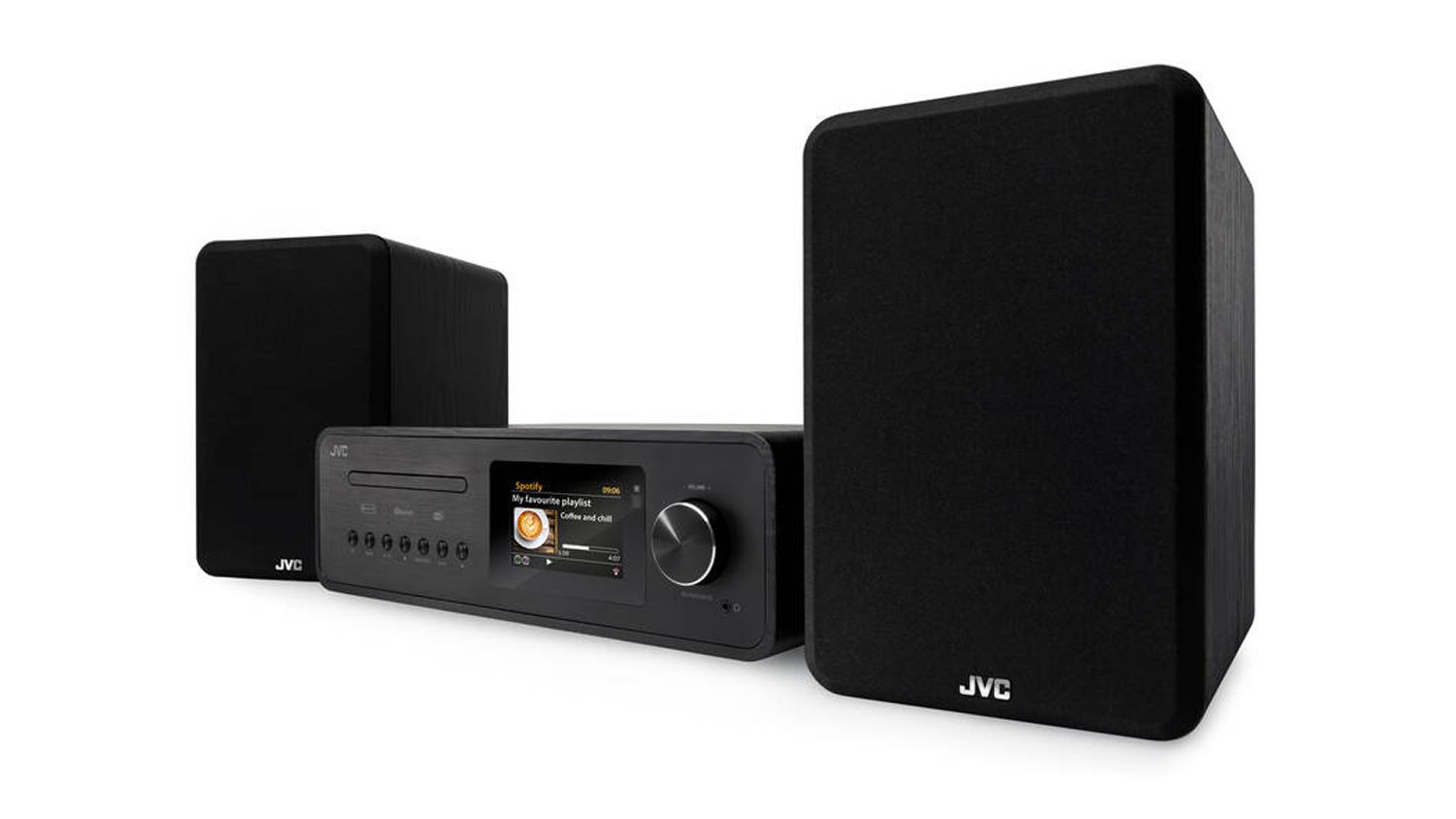 Mikrosystém JVC MX E455S pohled z boku