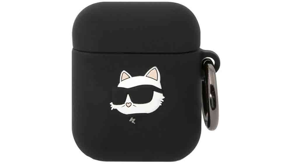 Pouzdro na sluchátka Karl Lagerfeld Silicone Choupette Head 3D Case Black_01