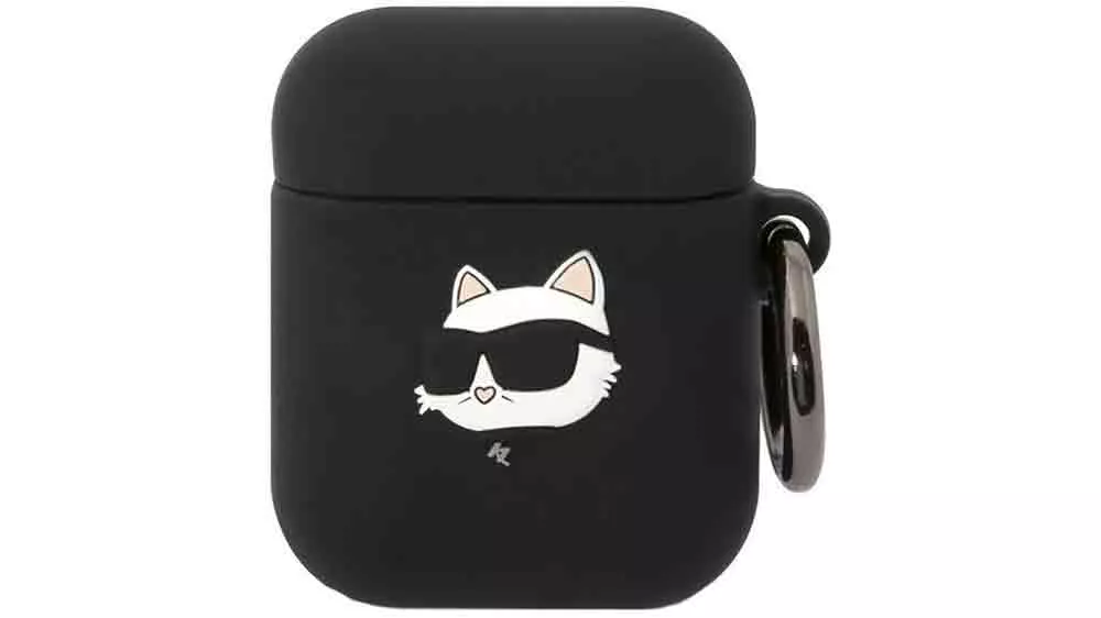 Pouzdro na sluchátka Karl Lagerfeld Silicone Choupette Head 3D Case Black_01