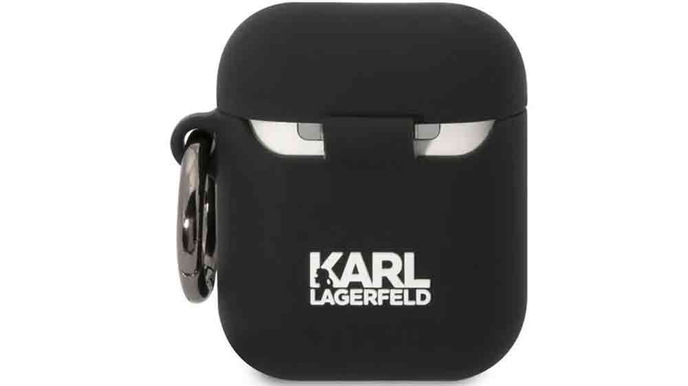 Pouzdro na sluchátka Karl Lagerfeld NFT Karl Airpods 1/2 Black zadní pohled_02