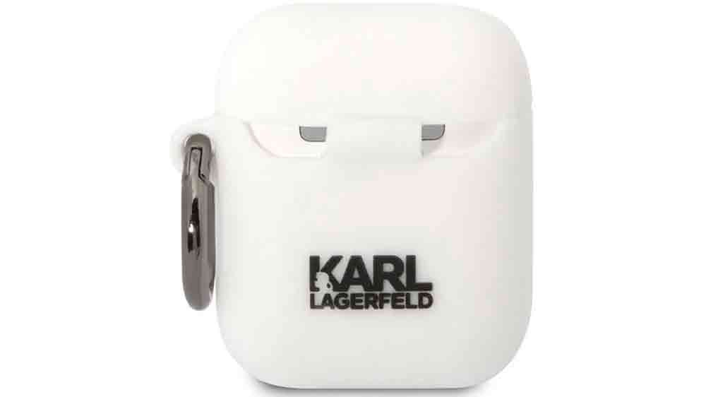 Pouzdro na sluchátka Karl Lagerfeld NFT Karl Airpods 1/2 White zadní pohled_02