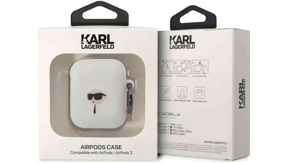 Pouzdro na sluchátka Karl Lagerfeld NFT Karl Airpods 1/2 White v originálním balení_03