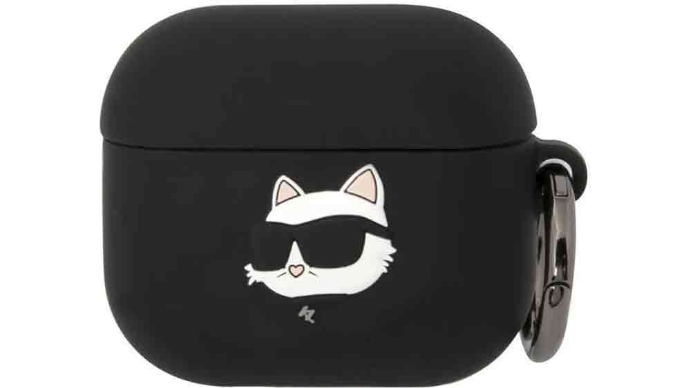 Pouzdro Karl Lagerfeld 3D Logo NFT Karl and Choupette Silicone Case pro Apple AirPods 3_01