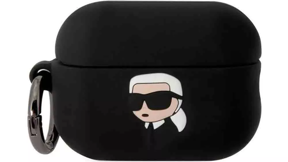 Pouzdro na sluch&aacute;tka Karl Lagerfeld KLAP2RUNIKK 3D Logo NFT Karl Head Black_01