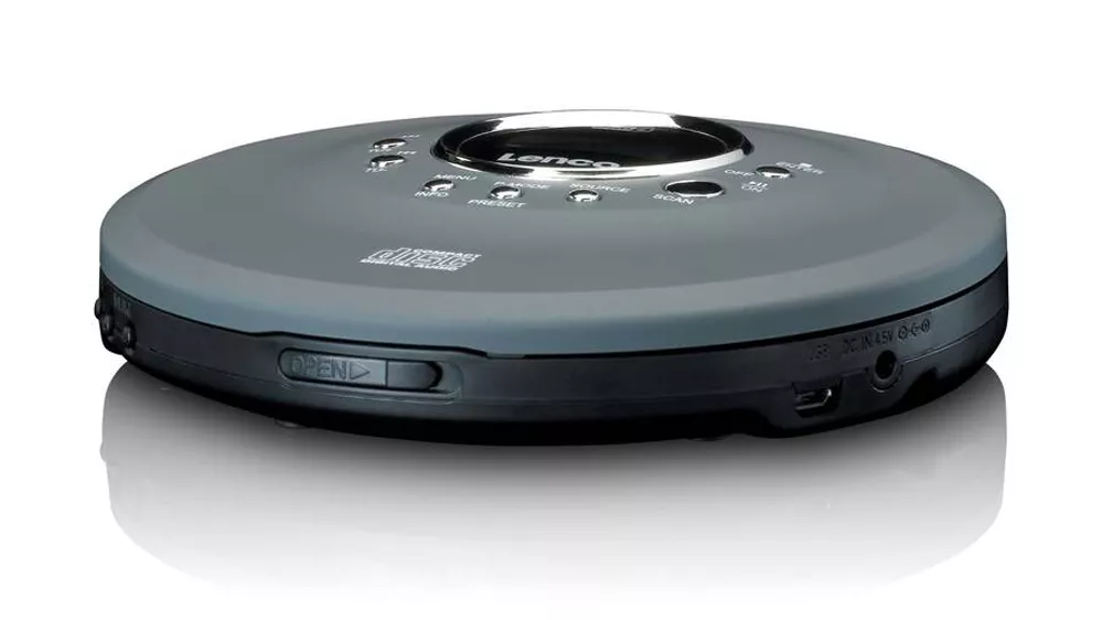 Discman Lenco CD-400 GY m&aacute; na boku př&iacute;stroje funkci pro otevřen&iacute;_03