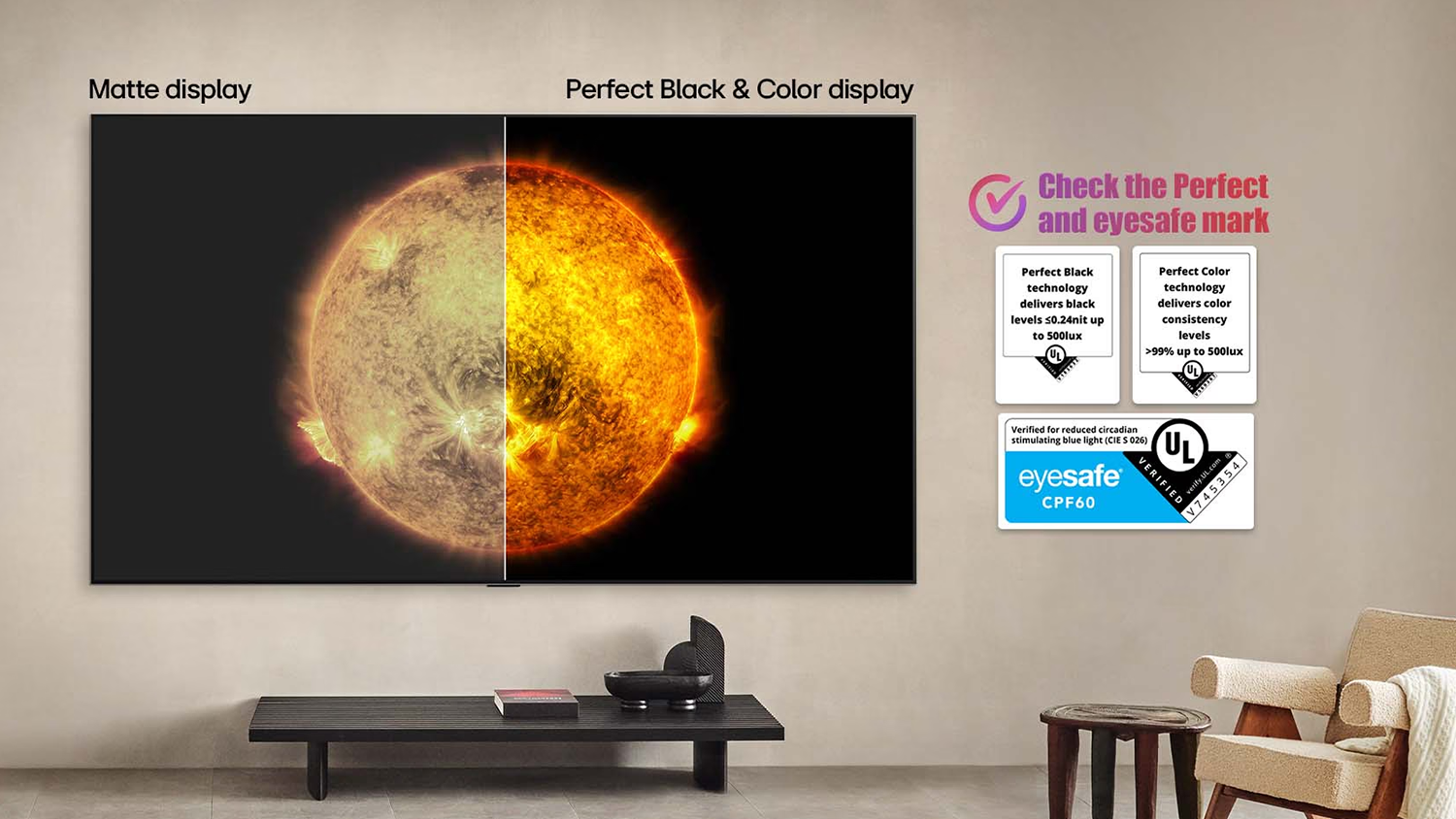 Smart OLED TV LG OLED55C56LB s technologií UL‑verified Perfect Black