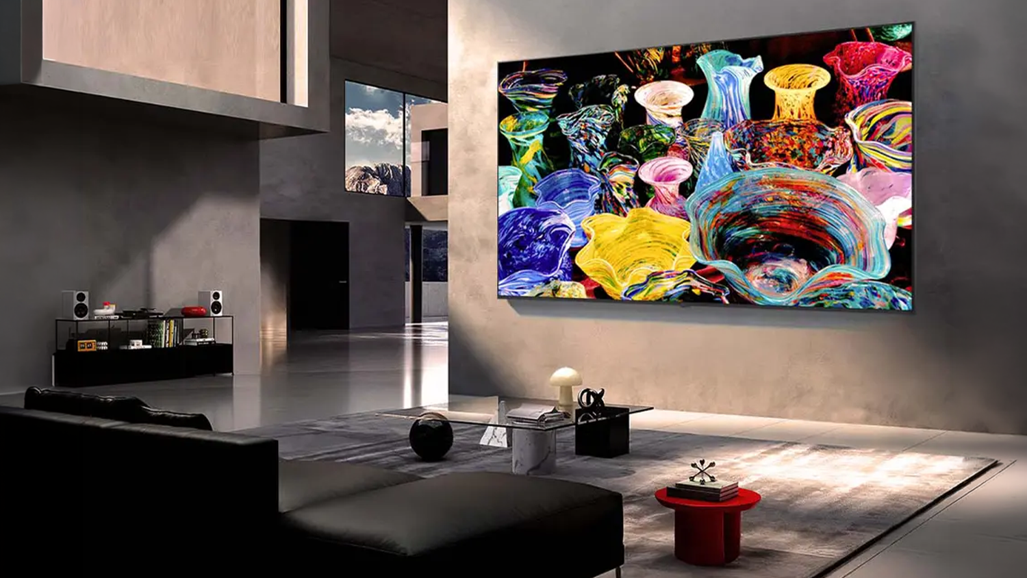 Smart TV LG MINI RGB AI 86MRGB88B6B v obývačke