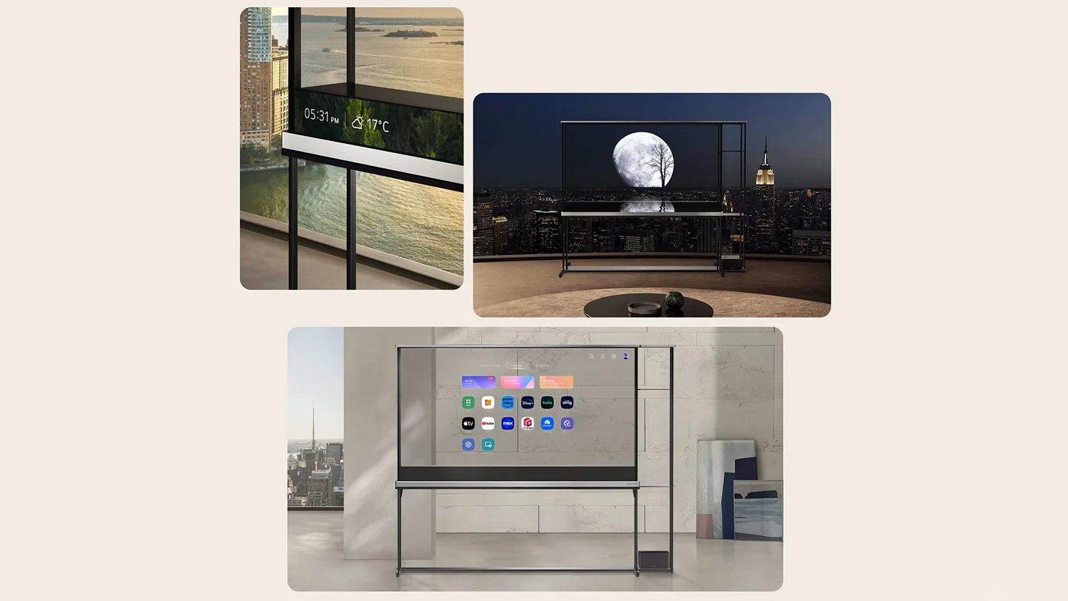 Různ&eacute; detaily televize LG OLED77T49LA SIGNATURE