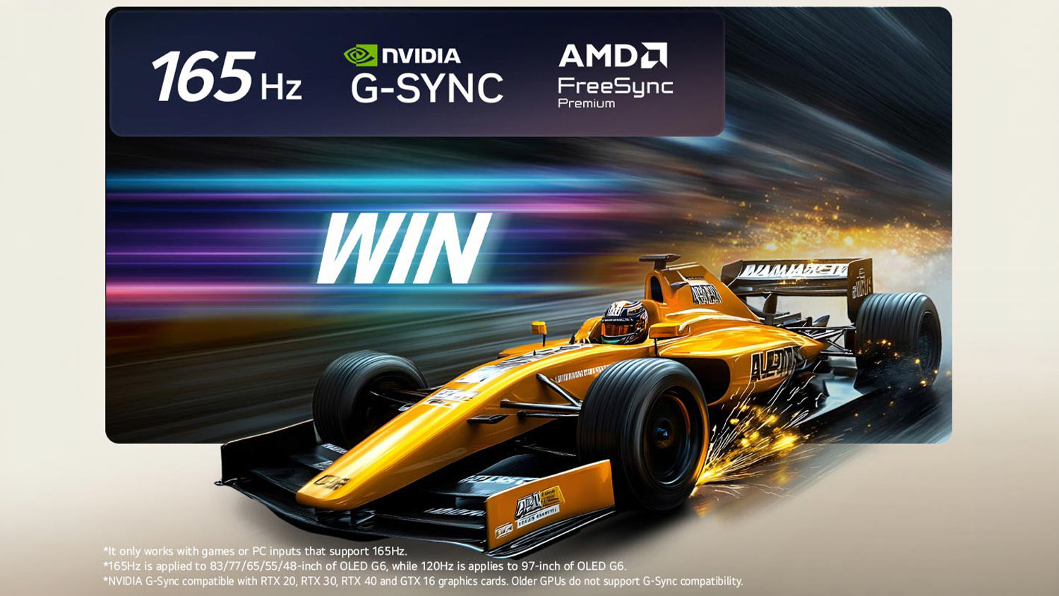 Vizualizácia obnovovacej frekvencie 165 Hz