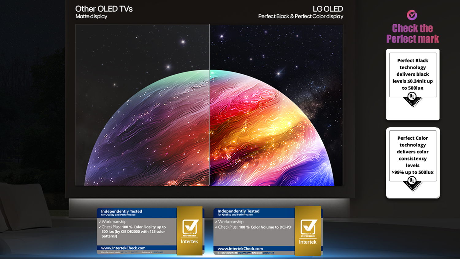 Smart OLED TV LG AI OLED48B65LA s technol&oacute;giou UL‑verified Perfect Black