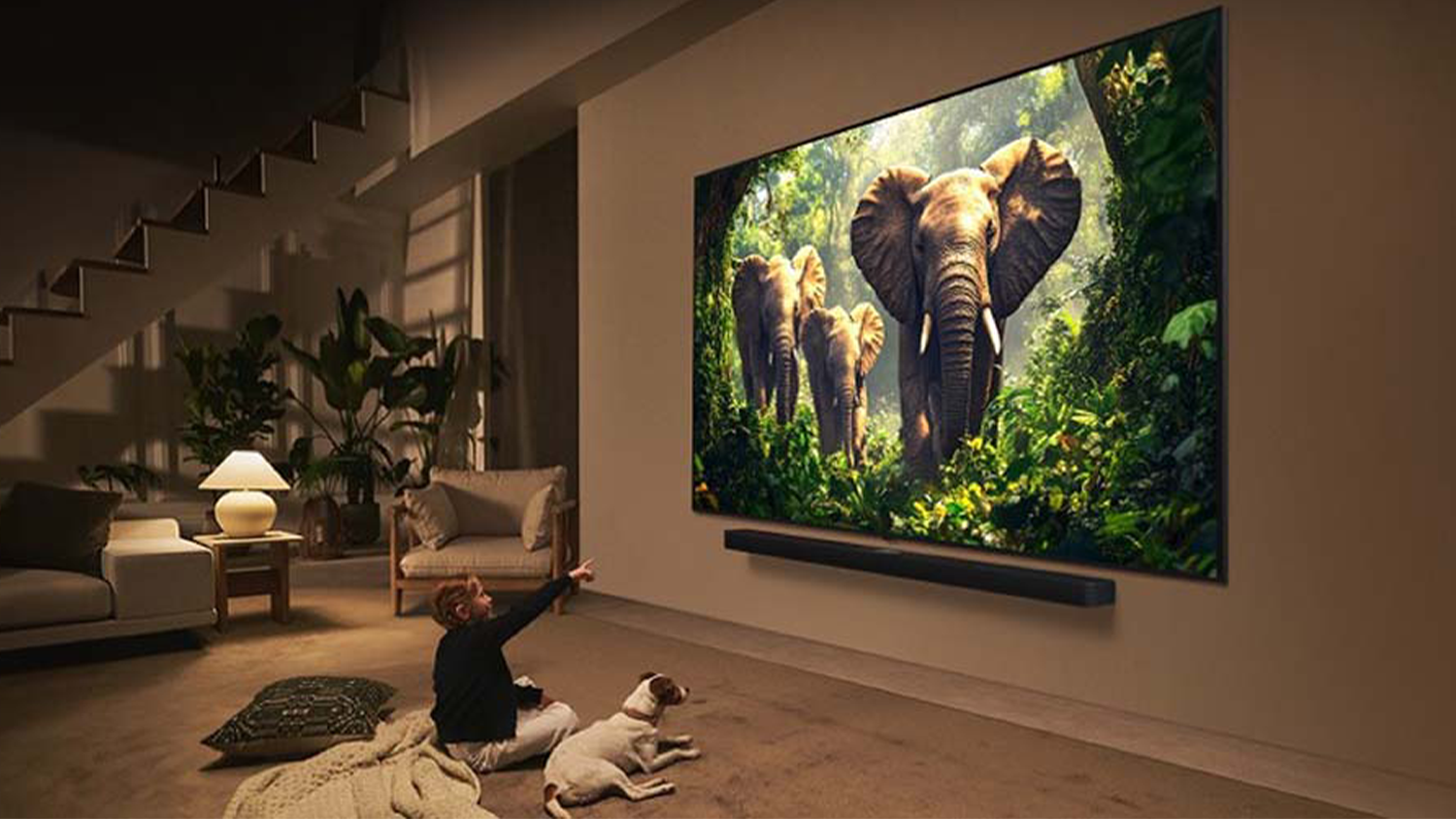 Smart TV LG Mini LED QNED EVO AI 100QNED87B6 v obývačke