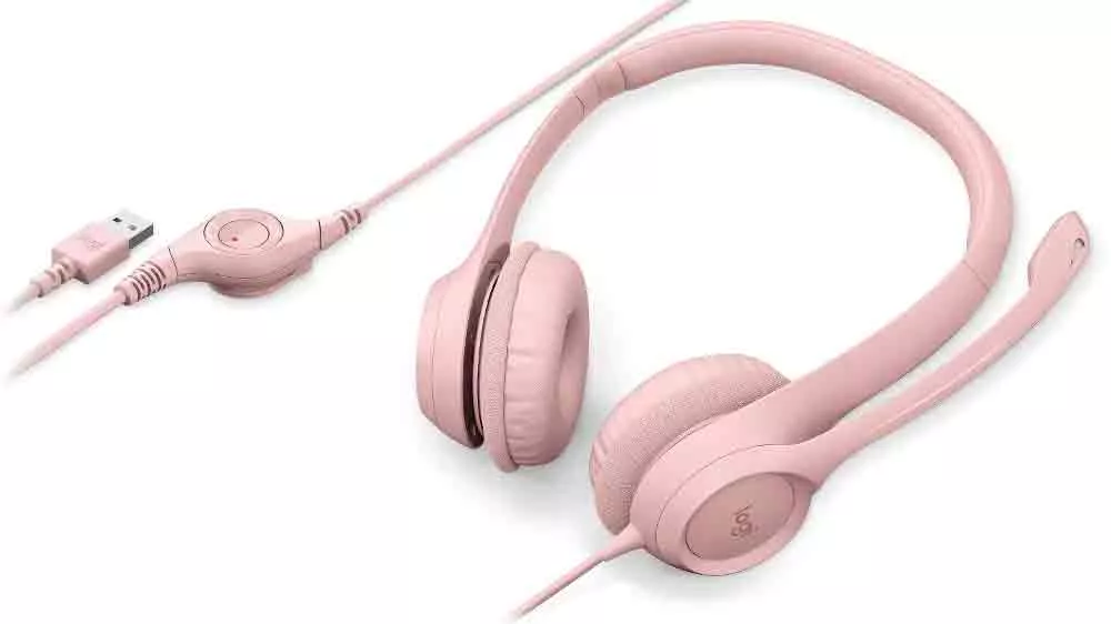 Sluchátka Logitech H390 USB Headset Rose s ovládáním hlasitosti_03