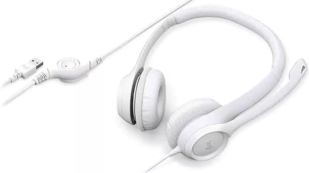 Detail ovládání sluchátek Logitech H390 USB Headset White_03