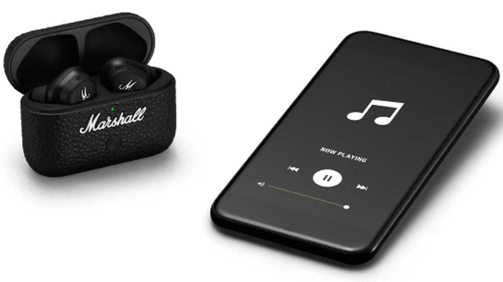 Bezdrátová sluchátka do uší Marshall Motif II A.N.C přehrávání hudby z mobilu_03