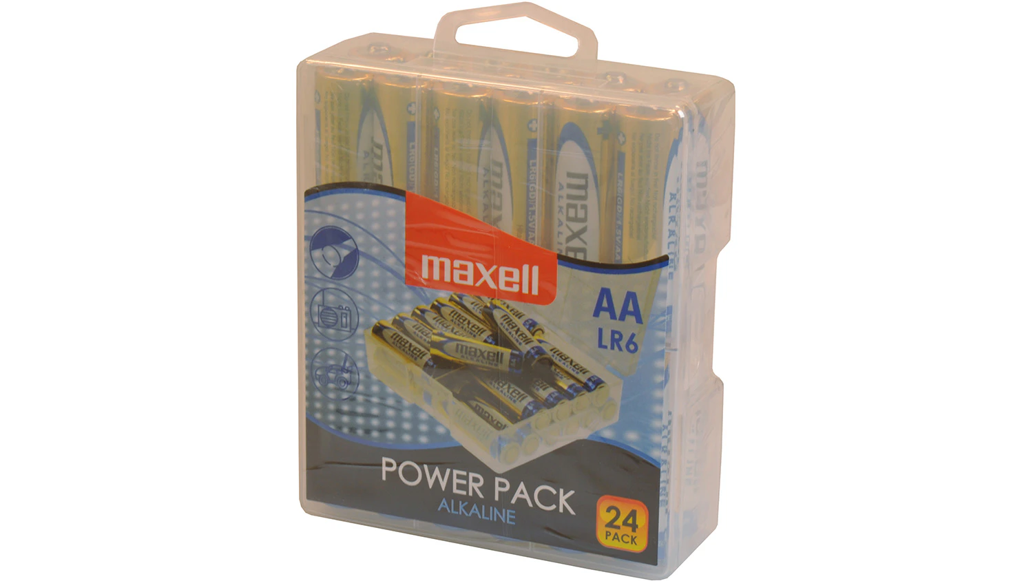 Bat&eacute;rie Maxell LR6 24BPv origin&aacute;lnom balen&iacute; na bielom pozad&iacute;