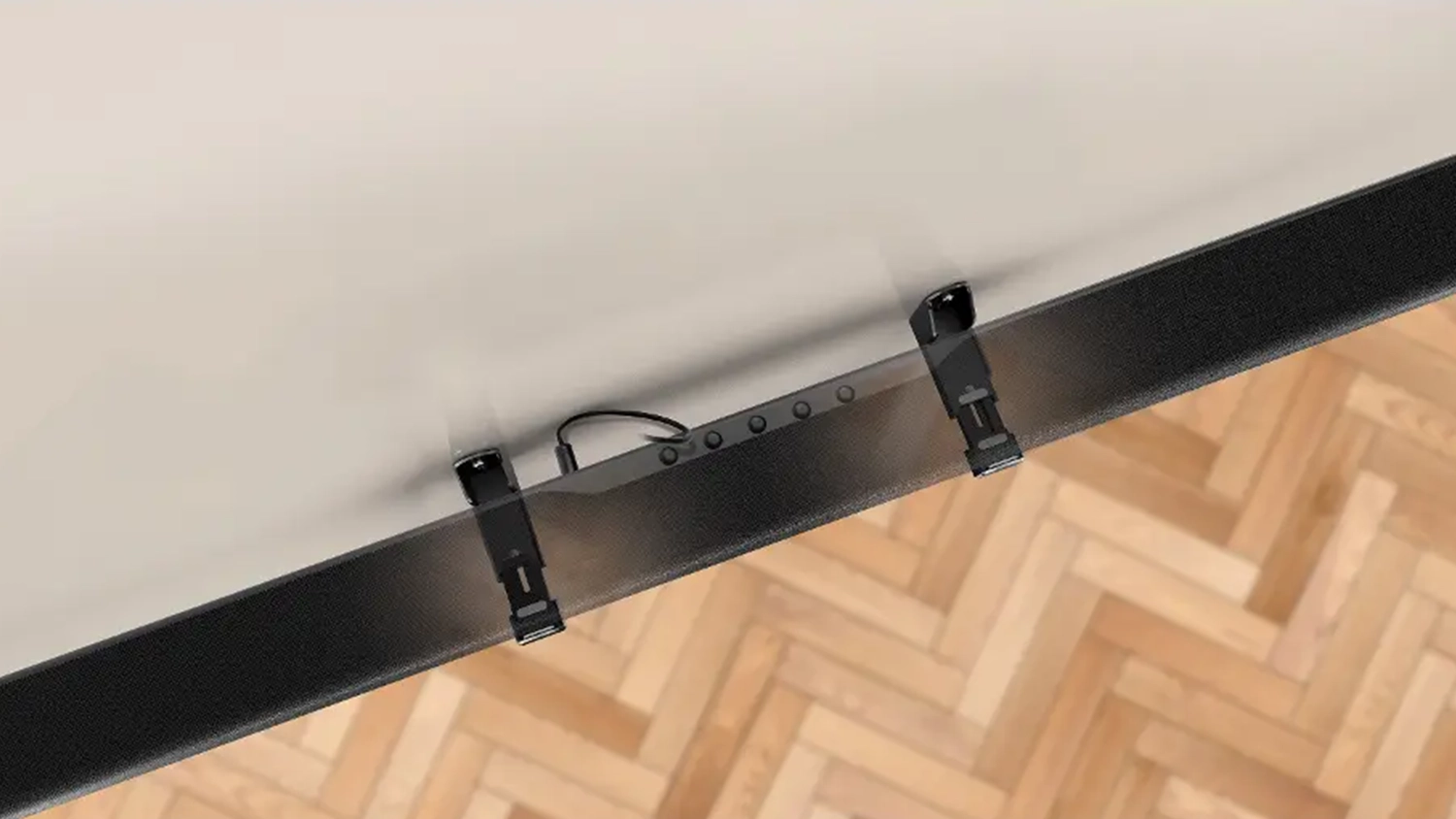 Bliž&scaron;&iacute; horn&iacute; pohled na suodbar zavě&scaron;en&yacute; na n&aacute;stěnn&eacute;m drž&aacute;ku Meliconi
