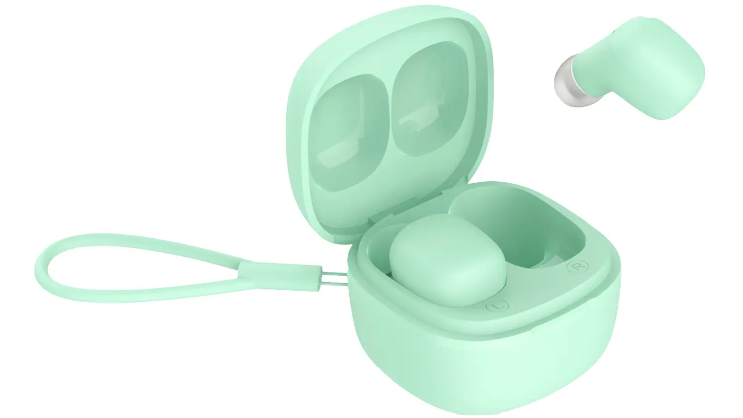 Žena se sluchátky Niceboy HIVE Smarties Green Mint_02