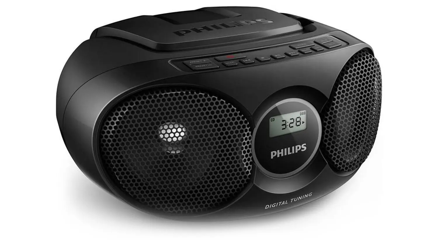 pohľad na reproduktory prenosn&eacute;ho CD r&aacute;dia Philips AZ215B/12