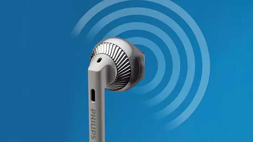 Sluch&aacute;tka s mikrofonem Philips TAUE101BK detail &scaron;puntu do u&scaron;&iacute;_03