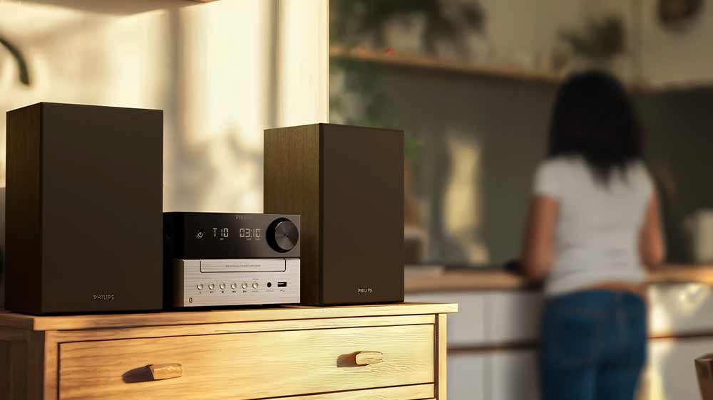 Mikrosystém Philips TAM3205M2 na nábytku v kuchyni_03