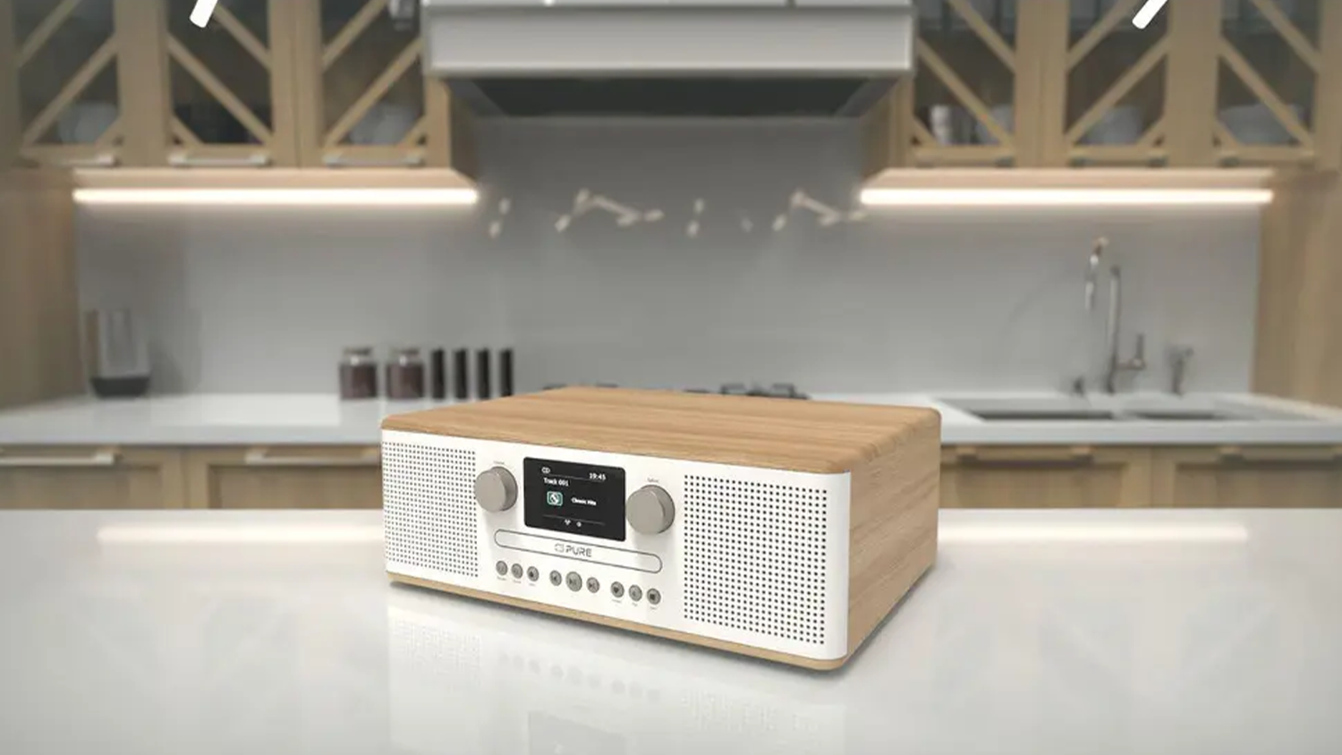 Rádio Pure Acoustics Classic C-D6 biele v interiéri