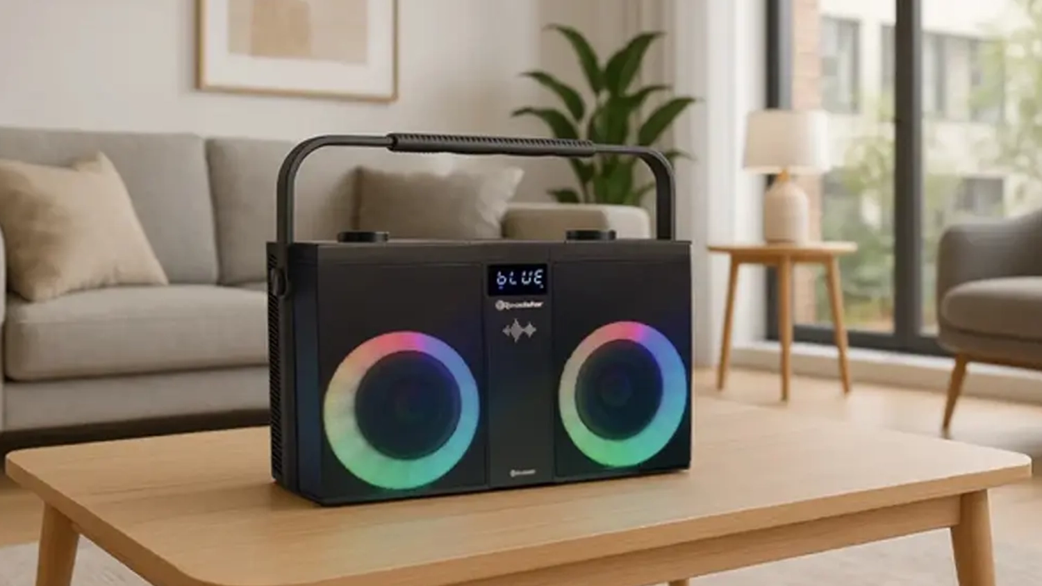 Bezdr&aacute;tov&yacute; reproduktor Roadstar DJ-390 na stole