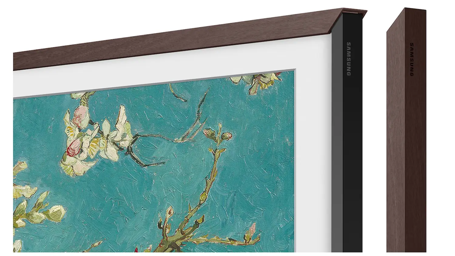 R&aacute;mov&yacute; lem Samsung VG-SCFC32BWBXC pro televizor 32" modern&iacute; hněd&yacute; při snadn&eacute; magnetick&eacute; instalaci na televizor