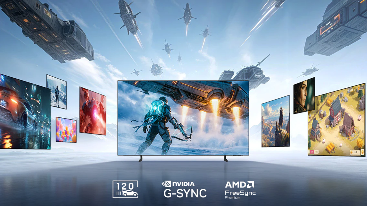Hry prolétající kolem televize Samsung