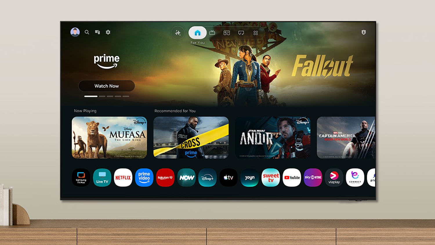Mini LED televize Samsung UE75M70H s nabídnou streamovacích platforem