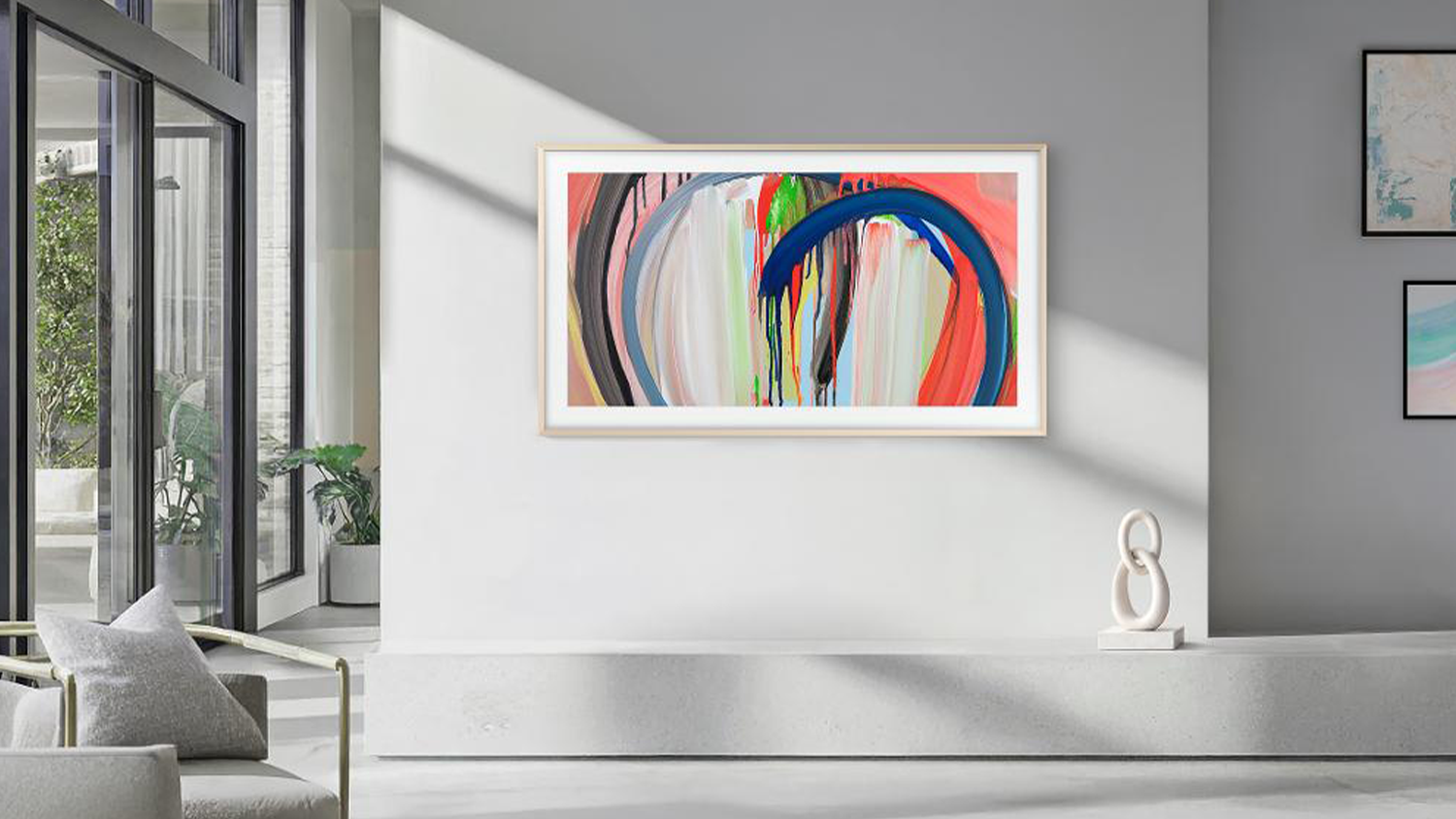 Neo QLED The Frame televize Samsung QE65LS03HA na zdi