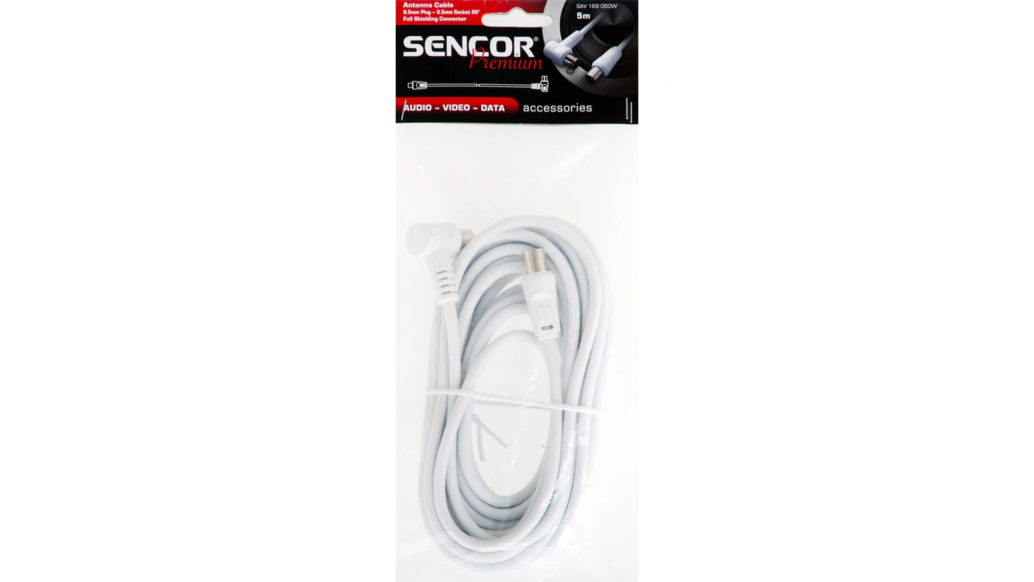 Anténní koaxiální kabel Sencor SAV 169-050W v balení