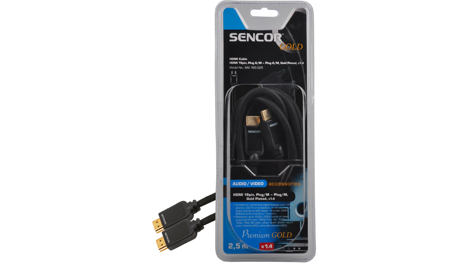 HDMI kabel Sencor SAV 165-025 Premium Gold