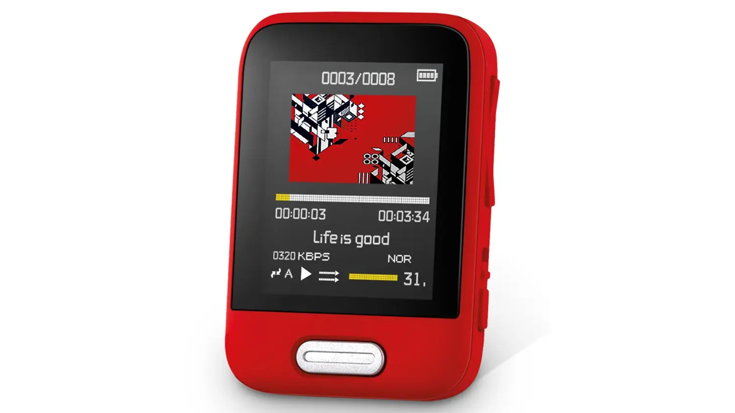 Slúchadlá dodávané s prehrávačom MP3/MP4 Sencor SFP 7716 BK.