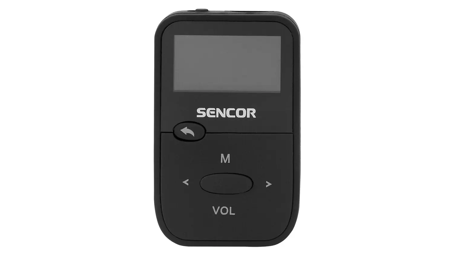 Predn&yacute; pohľad na MP3 prehr&aacute;vač Sencor SFP 4408 BK.