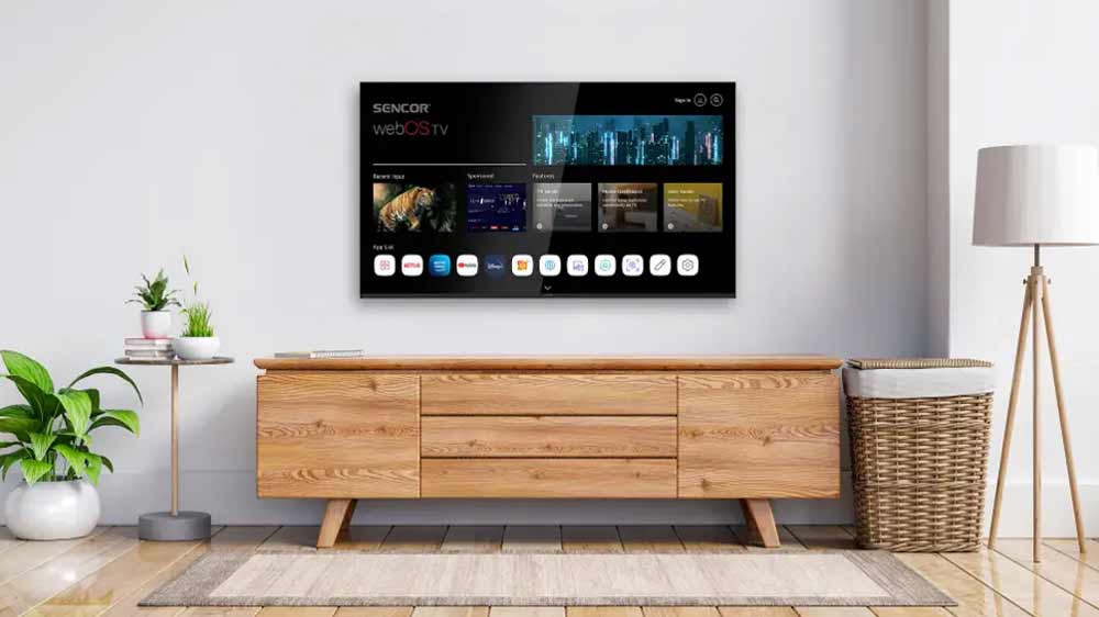 Full HD televize Sencor SLE 43FS803B na stěně_02