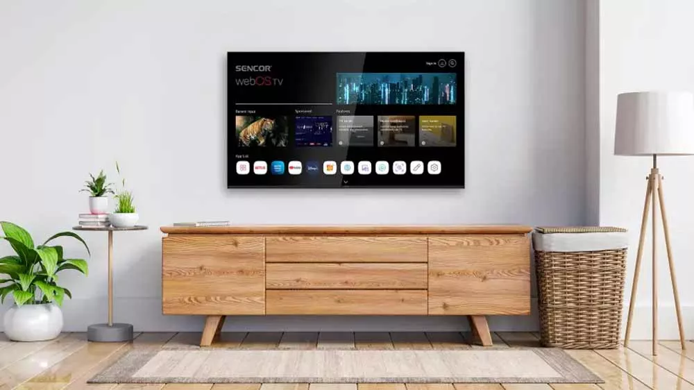 Full HD televize Sencor SLE 43FS803B na stěně_02
