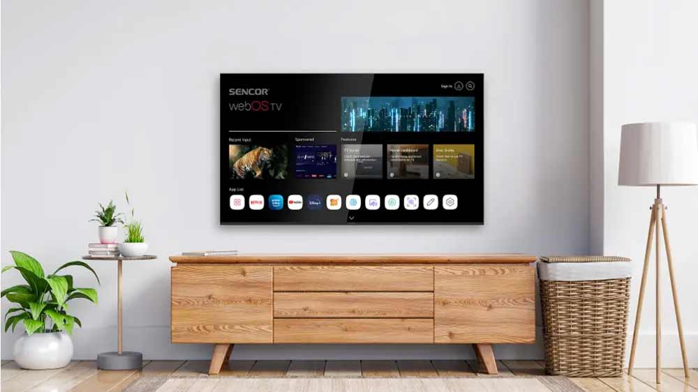 UHD televize Sencor SLE 65US803B na stěně_02