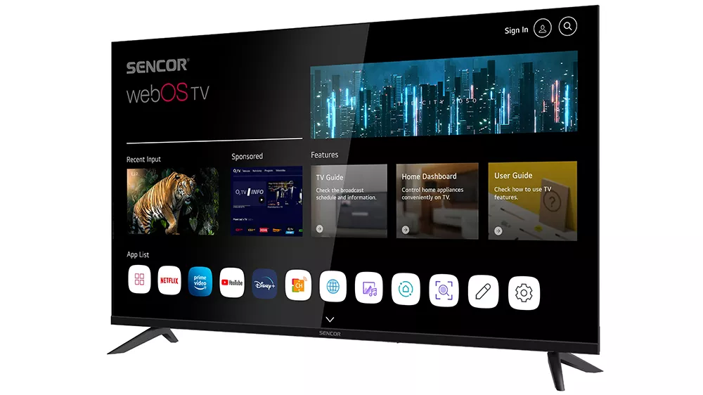 Sencor SLE 40FS811B LED Smart TV oldalnézetből
