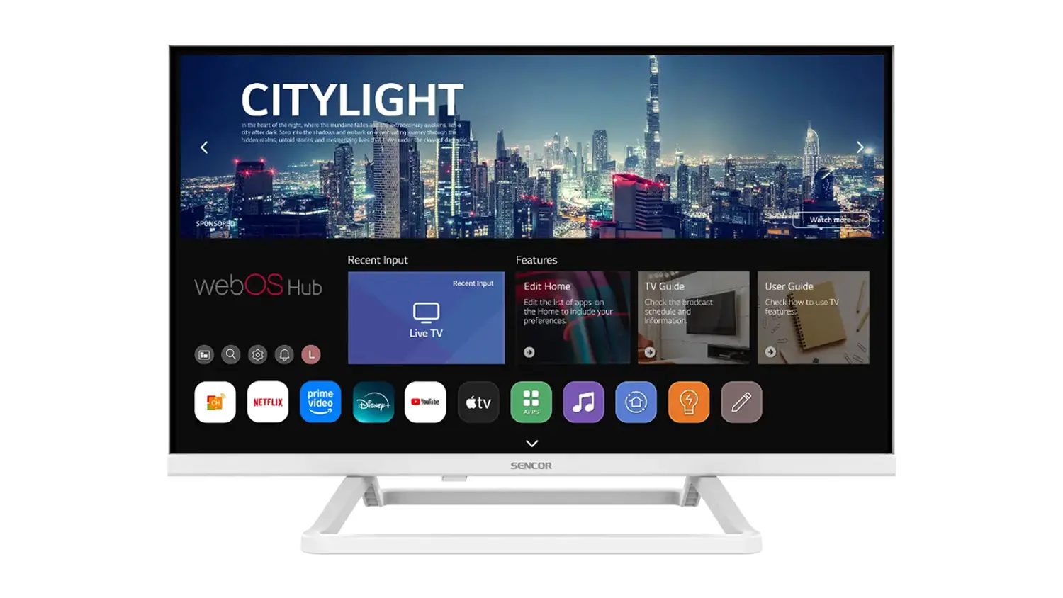 LED televizor Sencor SLE 24S841MBW z čela