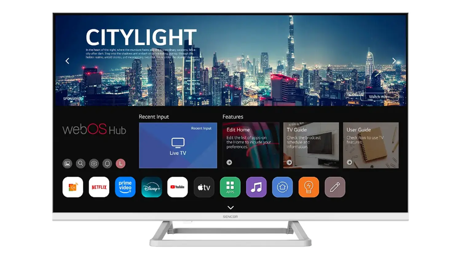 LED televízor Sencor SLE 32S841BW spredu