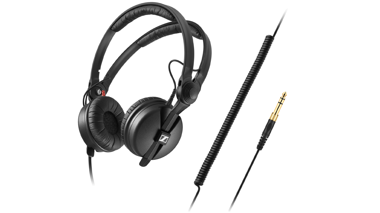 DJ slúchadlá Sennheiser HD25 Plus s adaptérom stereo jack 6,3 mm a 2 káblami