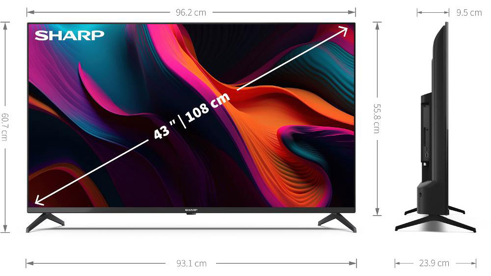 Google Frameless UHD TV SHARP 43GL4260E_02