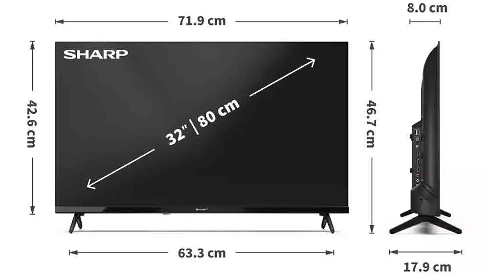 Rozměry televize Sharp 32HA1205E _02