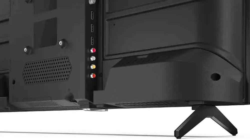 Stojánek a konektory televize Sharp 32HA1205E – pohled zboku_03