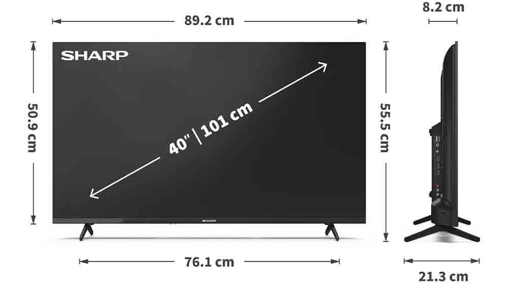 Rozměry televize Sharp 40HA1205E _02