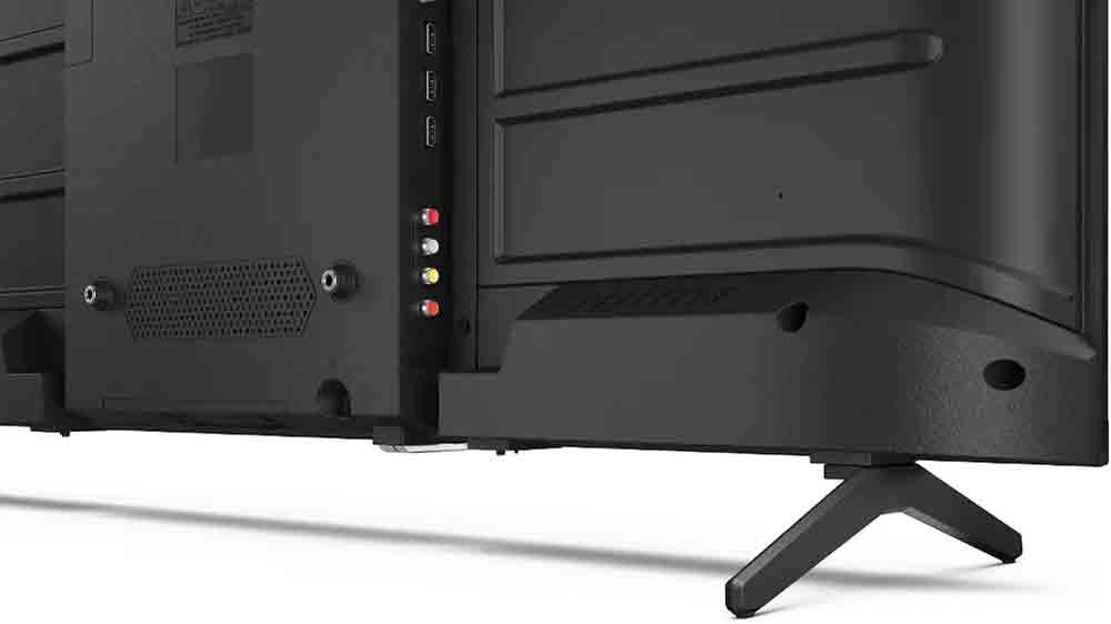 Stojánek a konektory televize Sharp 40HA1205E – pohled zboku_03