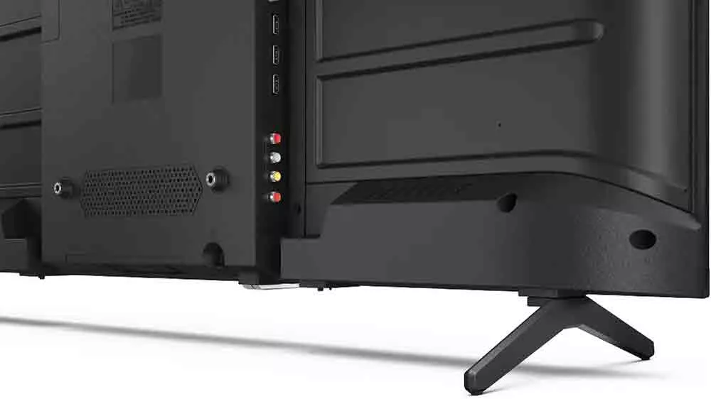 Stojánek a konektory televize Sharp 40HA1205E – pohled zboku_03