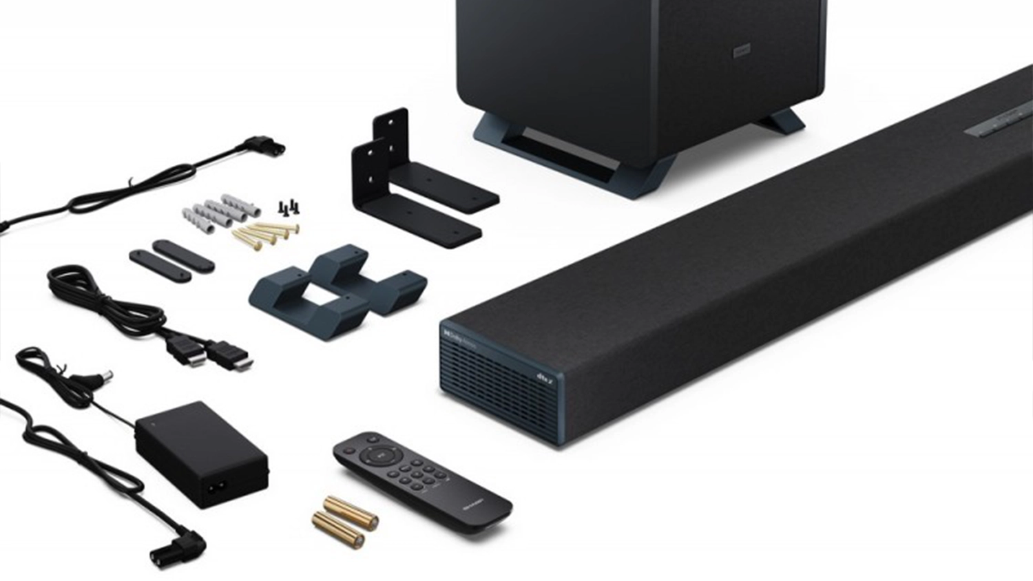 Soundbar Sharp HT-SBW55121BK s pr&iacute;slu&scaron;enstvom v balen&iacute;