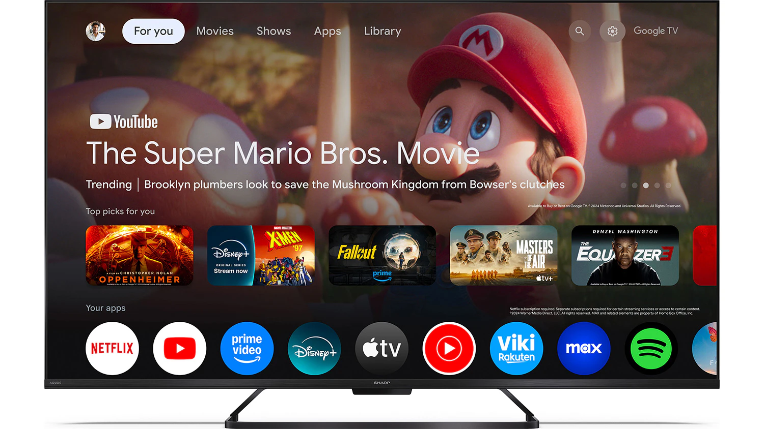 QLED televize Sharp 55HR7265E s nab&iacute;dkou streamovac&iacute;ch platforem
