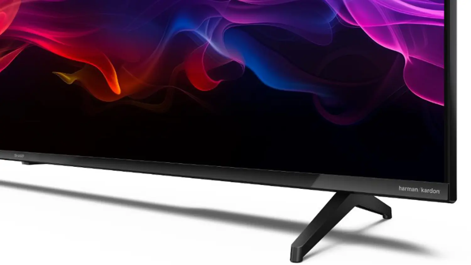 Detailn&iacute; pohled na prav&yacute; roh QLED televize Sharp 85HP5265E